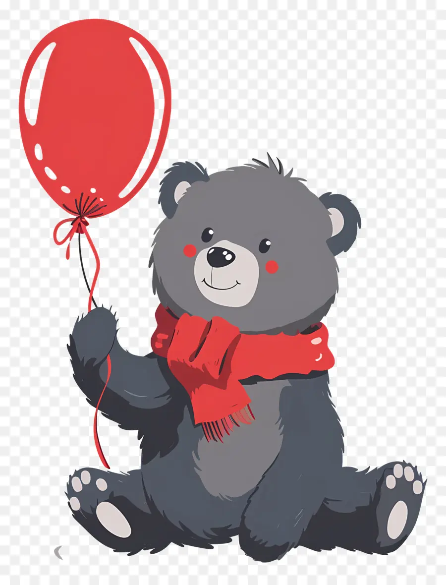 Lindo Oso，Oso Con Globo Rojo PNG