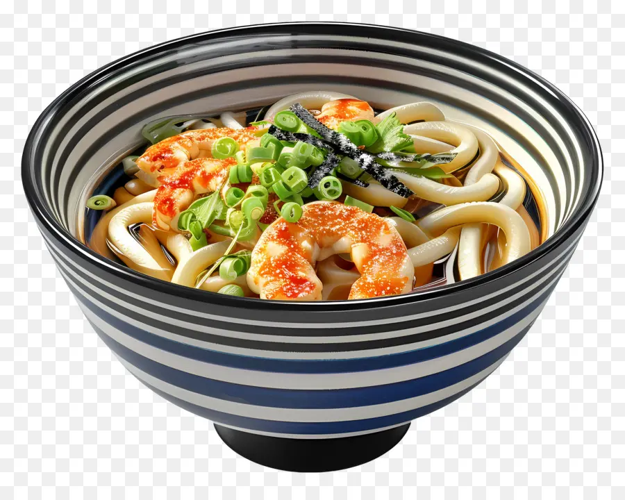 Udón，Udon Con Camarones PNG