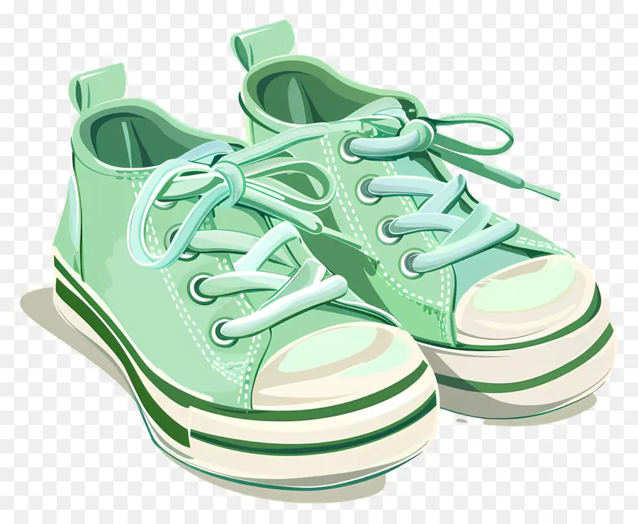 Zapatos De Bebe，Zapatillas Verdes PNG