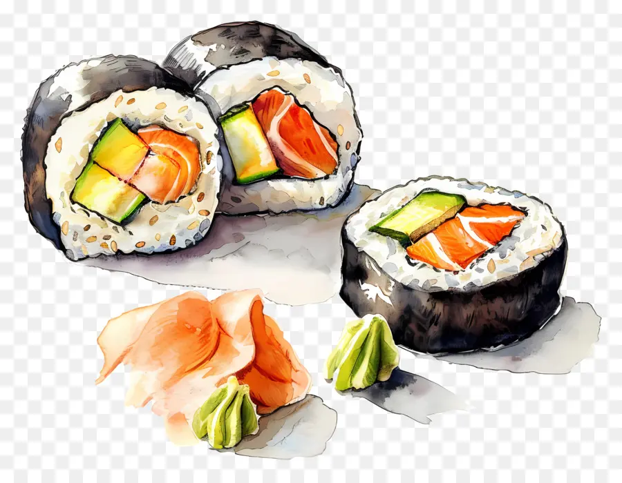 Rollo De Sushi，Piezas De Sushi PNG