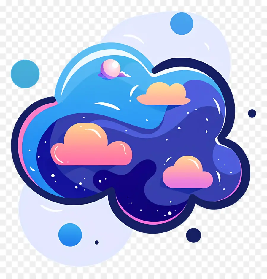 Pensamiento En La Nube，Nube Colorida PNG