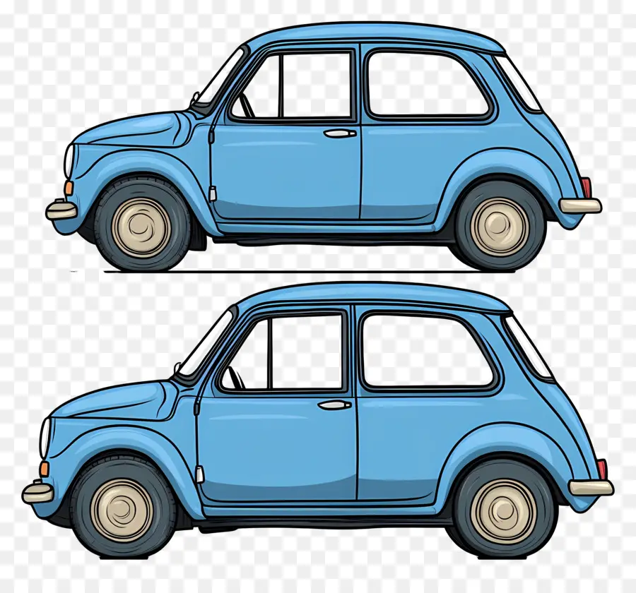 Coche De Dibujos Animados，Mini Coche Azul PNG