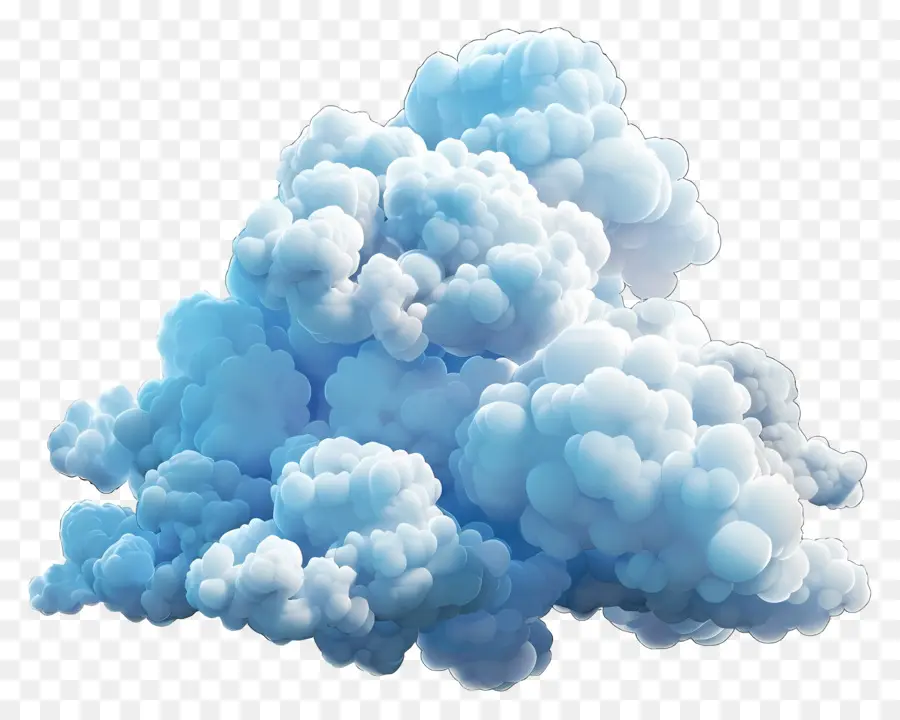 Nube Animada，Nube Azul PNG