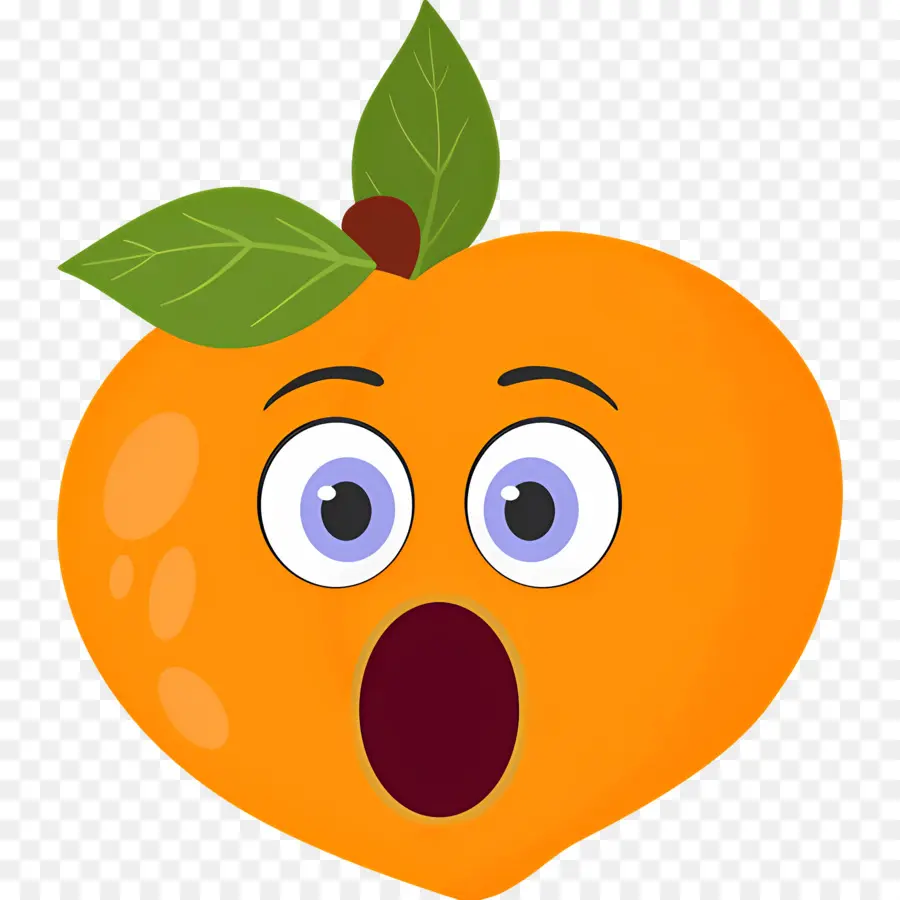 Melocotón Emoji，Melocotón Sorprendido PNG