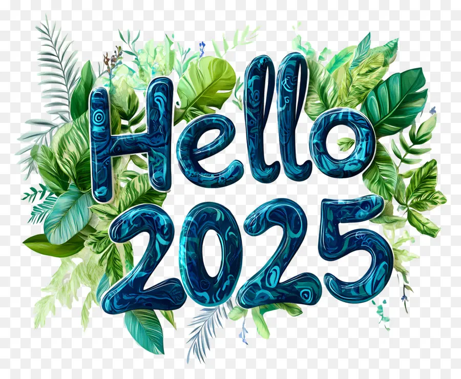 Hola 2025，Hola 2025 Con Flores PNG