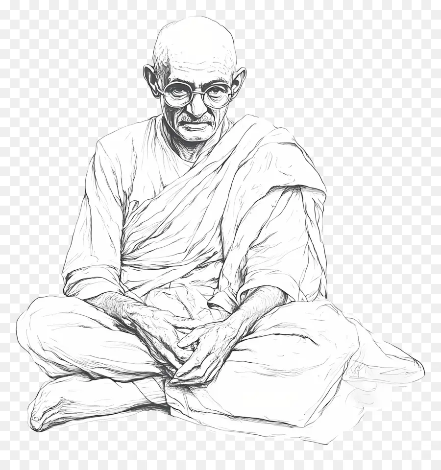 Gandhi，Ilustración De Una Persona PNG