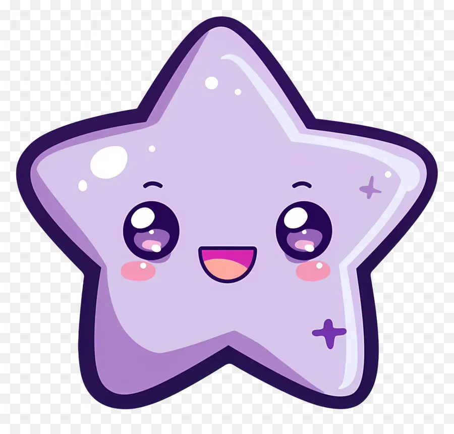 Estrella Kawaii，Estrella Morada PNG