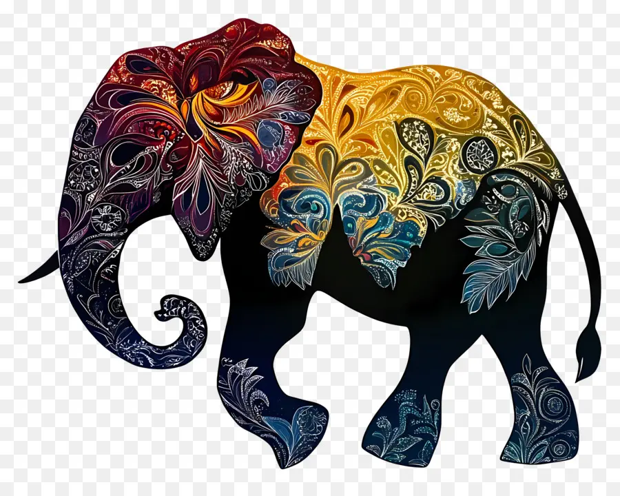 Silueta De Elefante，Elefante PNG