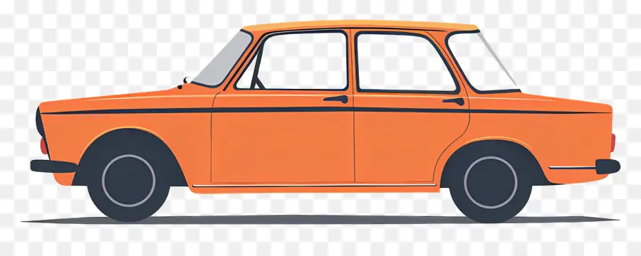 Coche De Dibujos Animados，Coche Naranja PNG