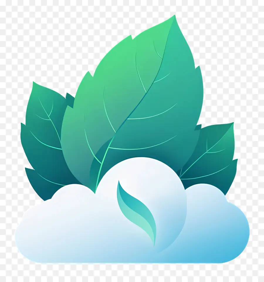 Logotipo De La Nube，Hojas Y Nube PNG