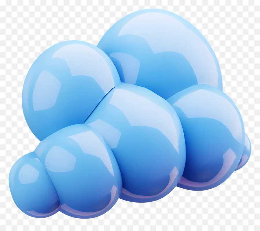 Nube Animada，Burbujas Azules PNG