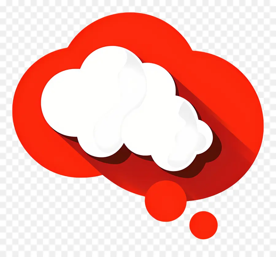 Icono De Nube，Nube Roja Y Blanca PNG