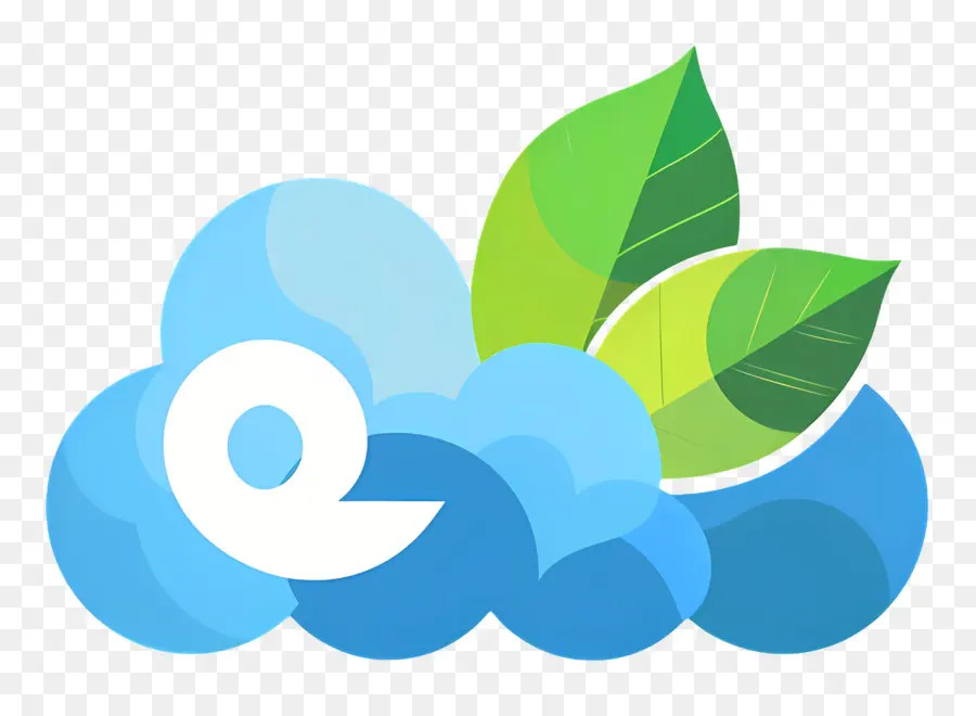 Logotipo De La Nube，Nube Con Hojas Verdes PNG