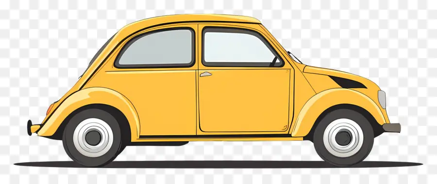 Coche Animado，Coche Amarillo PNG