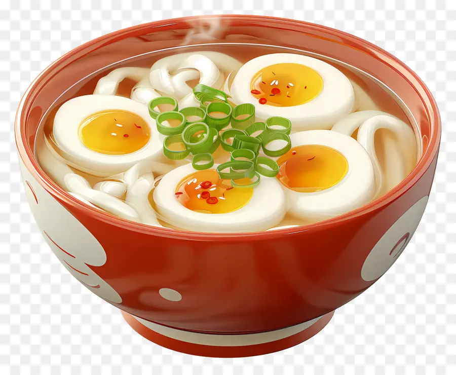 Udón，Udon Con Varios Huevos PNG