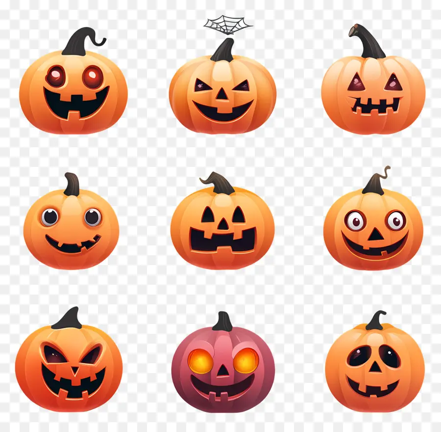 Emojis De Halloween，Calabazas PNG