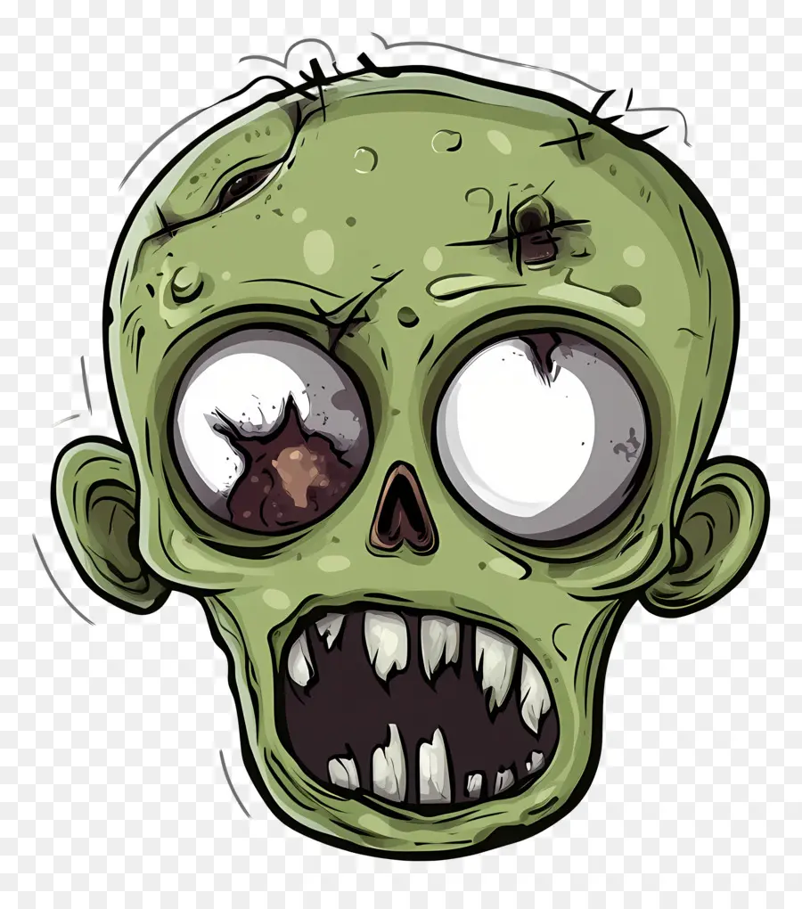 Emojis De Halloween，Cabeza De Zombi PNG