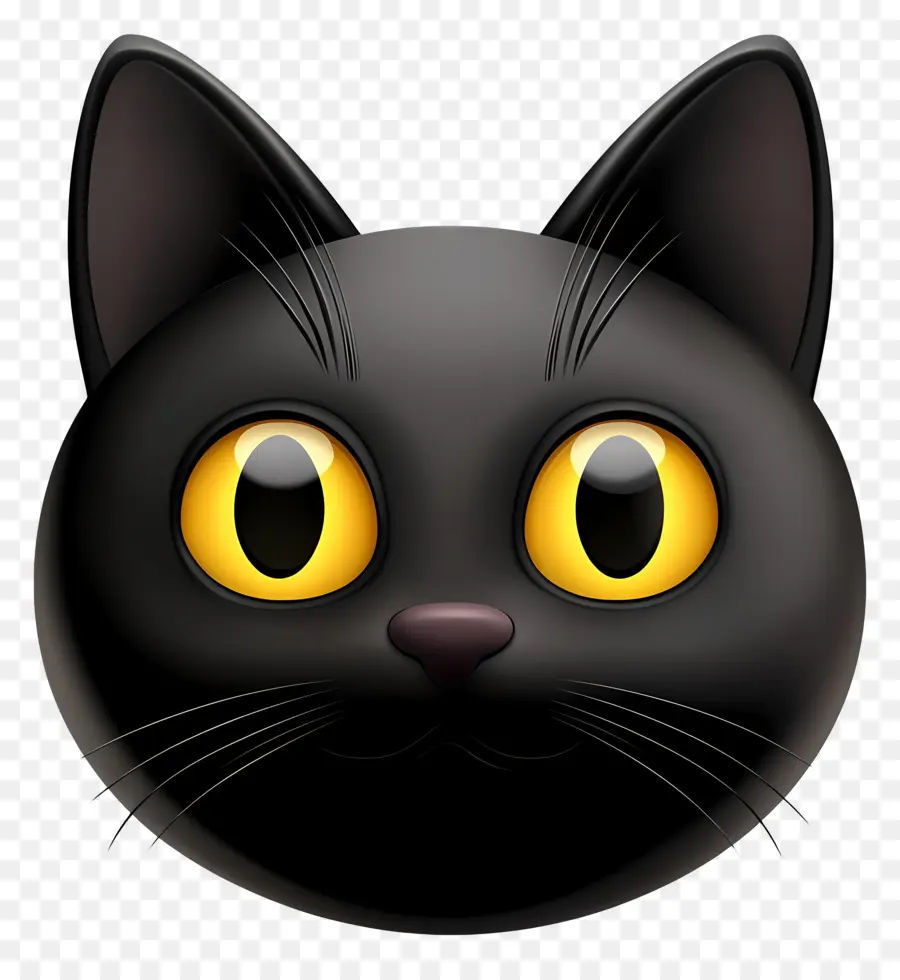 Emojis De Halloween，Gato Negro PNG