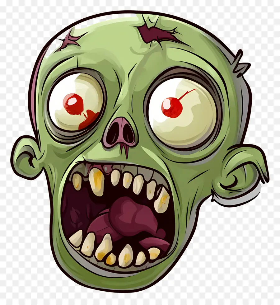 Emojis De Halloween，Cabeza De Zombi PNG