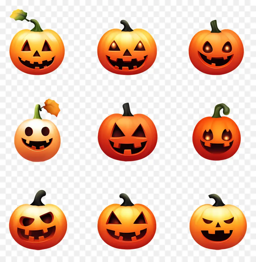 Emojis De Halloween，Calabazas PNG