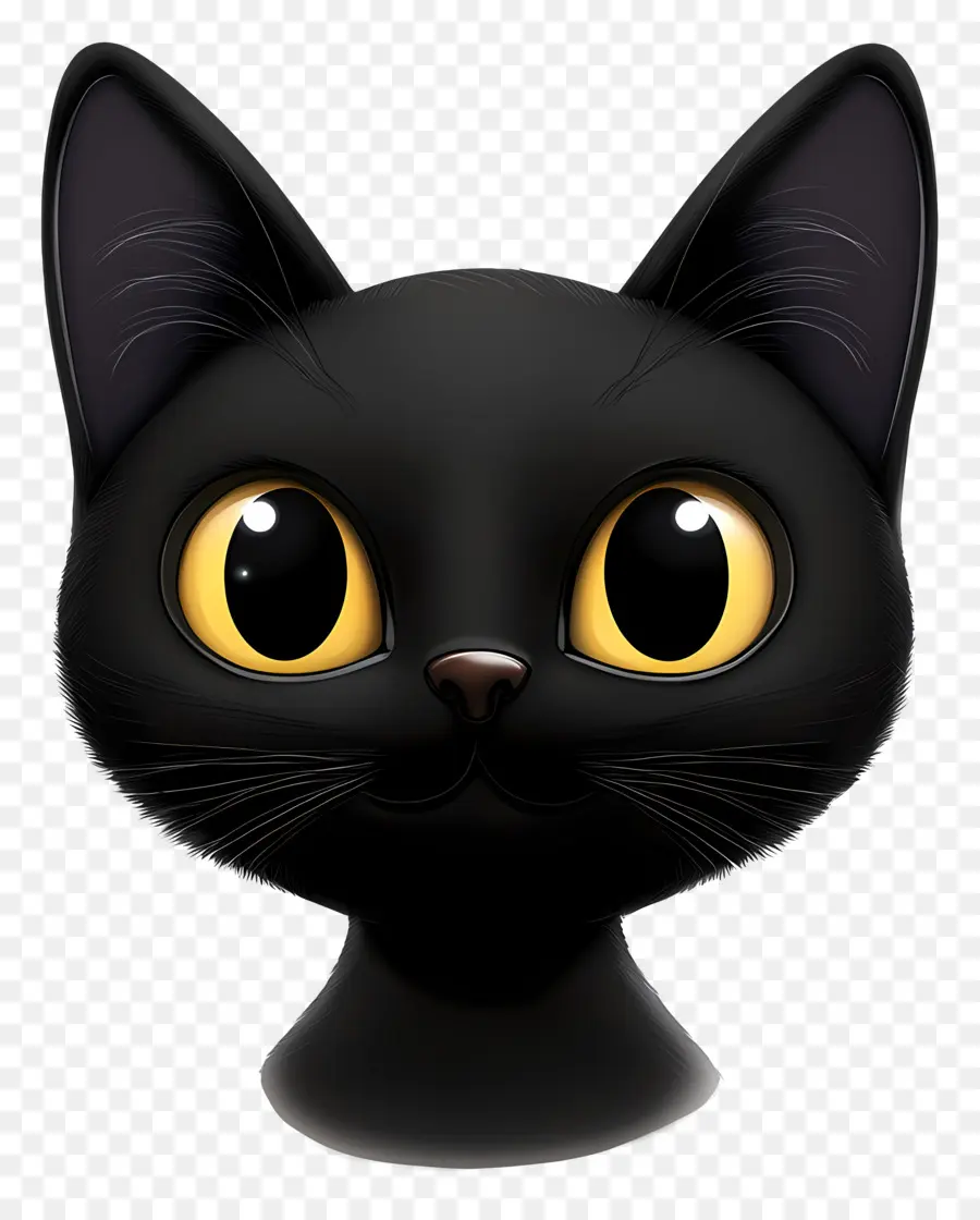 Emojis De Halloween，Gato Negro PNG