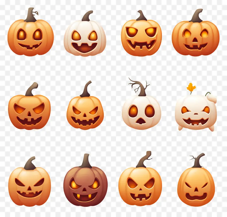 Emojis De Halloween，Calabazas PNG