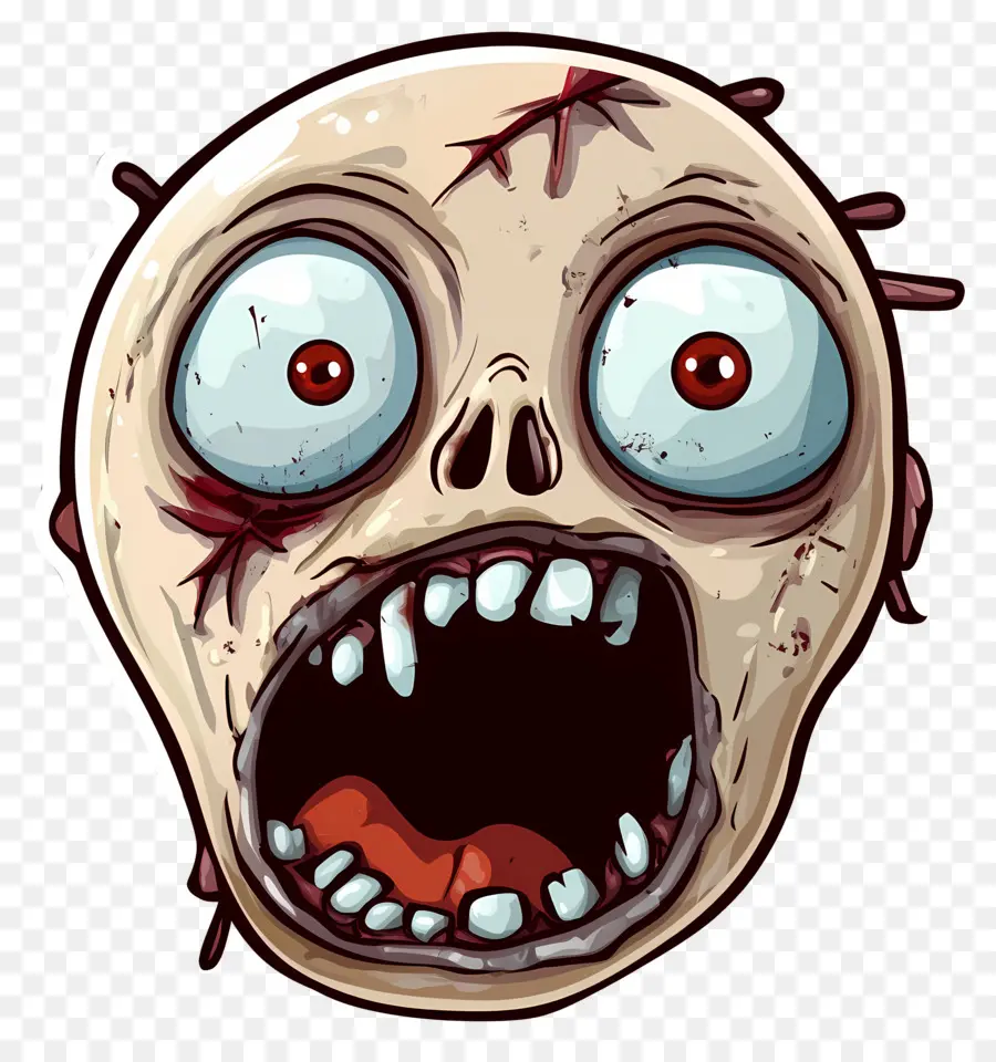 Emojis De Halloween，Cara De Zombi PNG