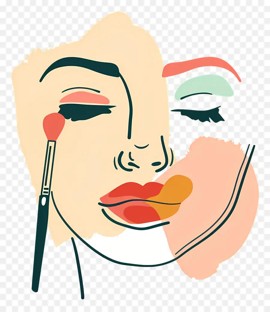 Mujer Maquillada，Arte Abstracto De La Cara PNG