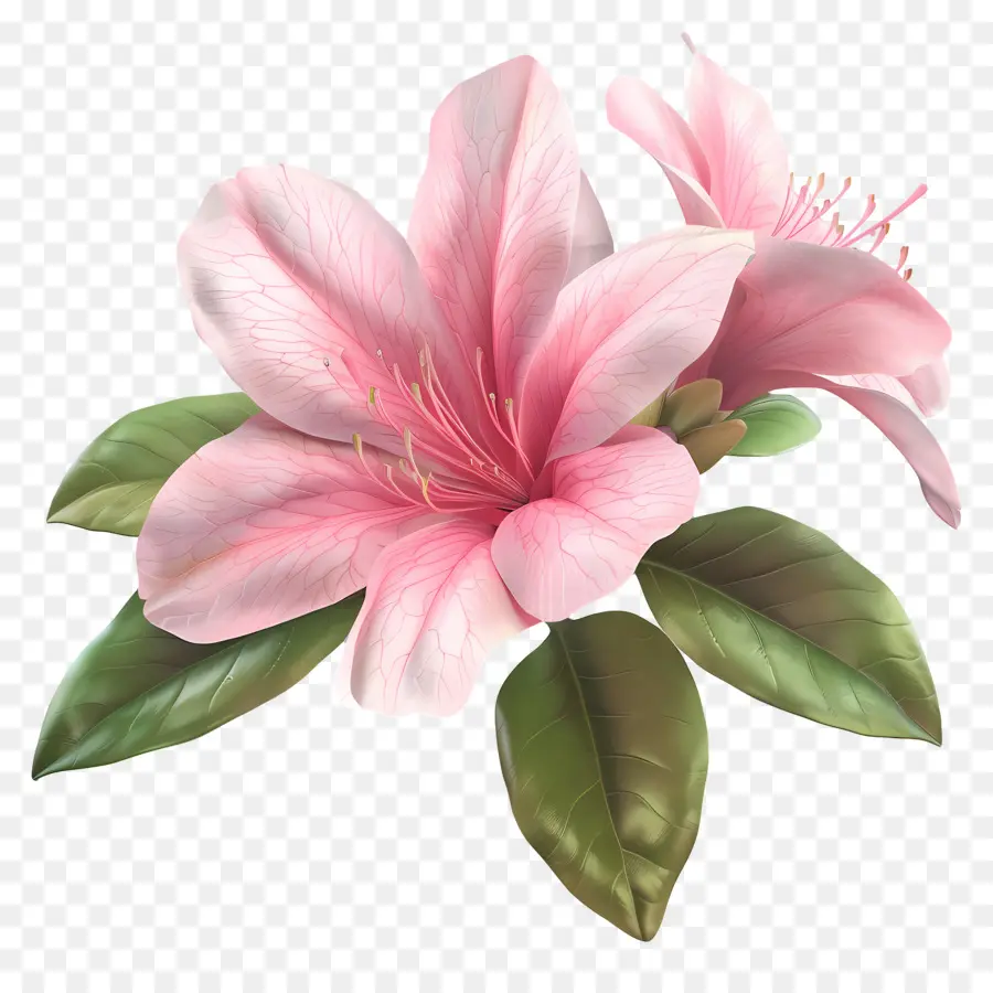 Flor De Azalea Modelo 3d，Flor Rosa PNG