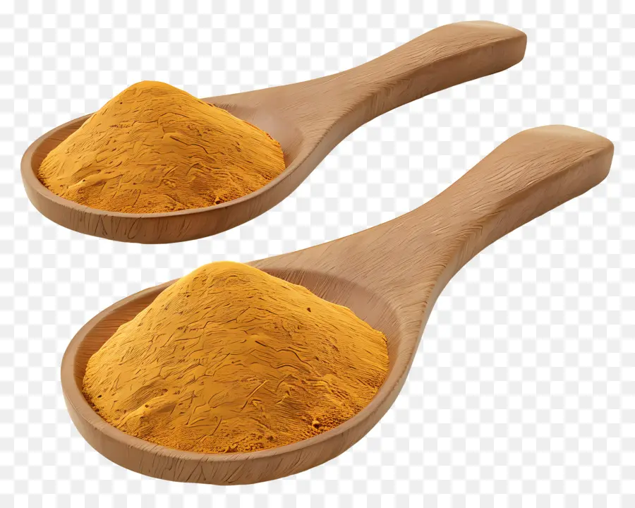 Cúrcuma En Polvo，Cucharas De Cúrcuma PNG