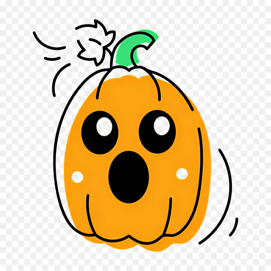 Calabaza De Halloween，Calabaza Sorprendida PNG