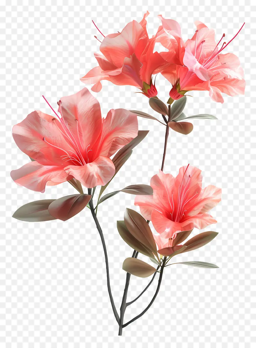 Flor De Azalea Modelo 3d，Flores De Azalea Rosa PNG