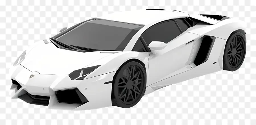 Coche 3d，Coche Deportivo Blanco PNG