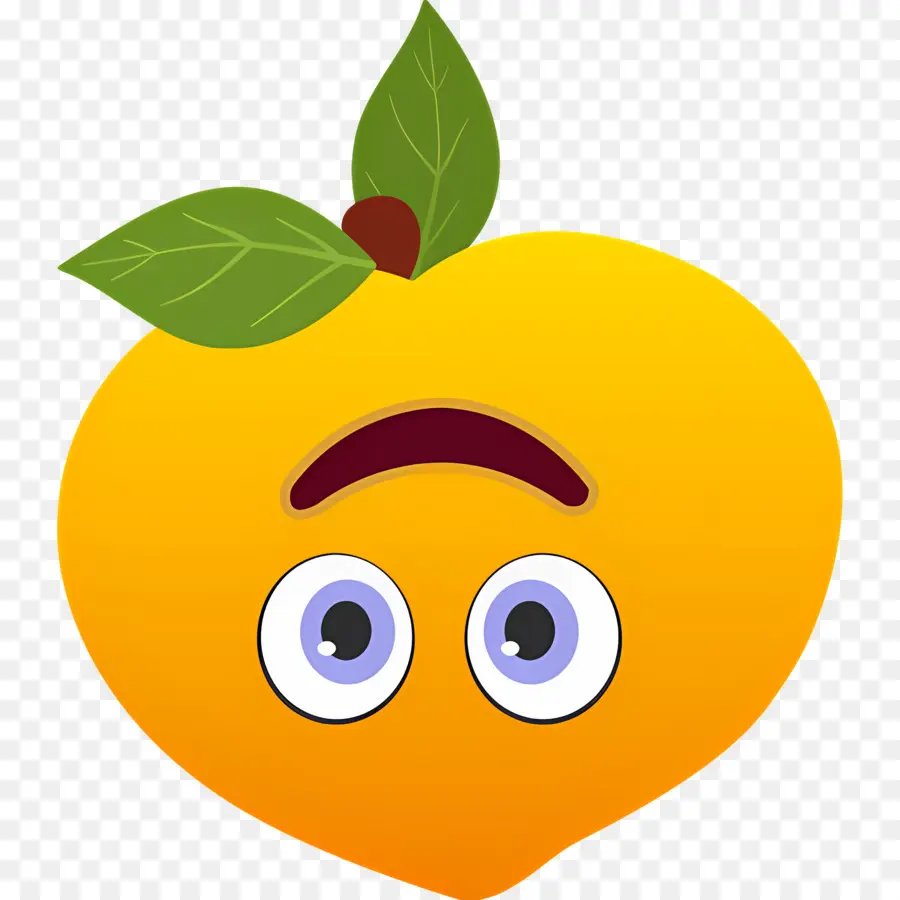 Melocotón Emoji，Melocotón Sorprendido PNG