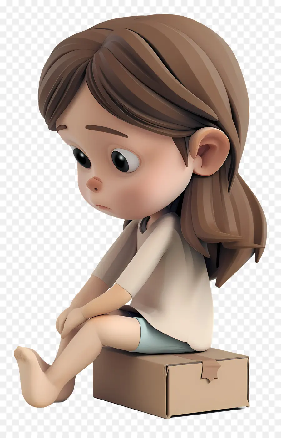 Niña Triste，Chica 3d PNG