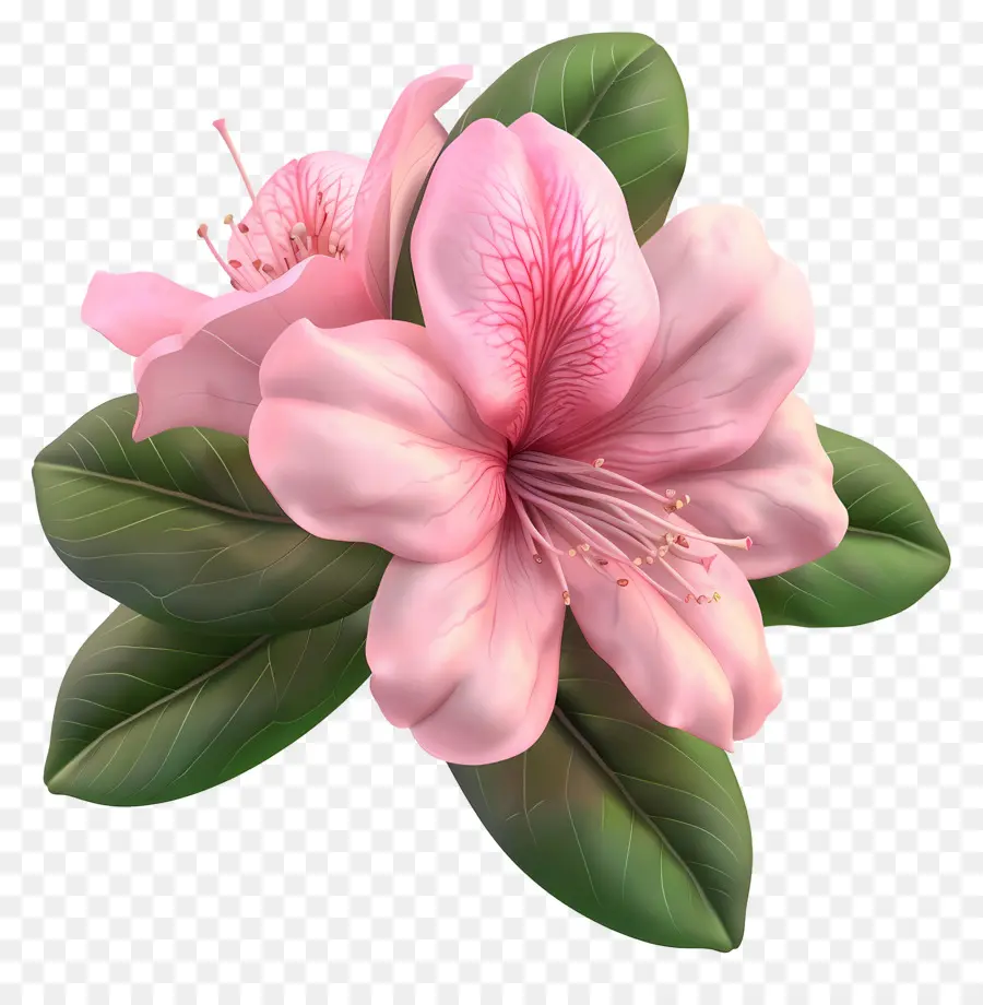 Flor De Azalea Modelo 3d，Flor Rosa PNG