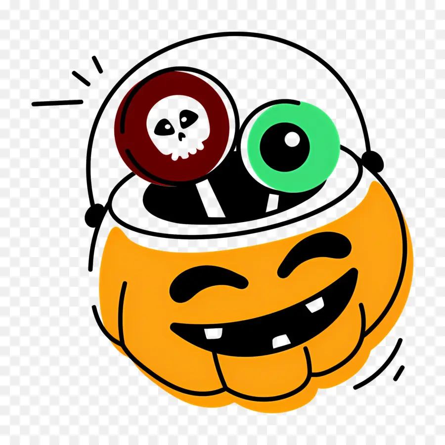 Calabaza De Halloween，Calabaza Con Ojos PNG