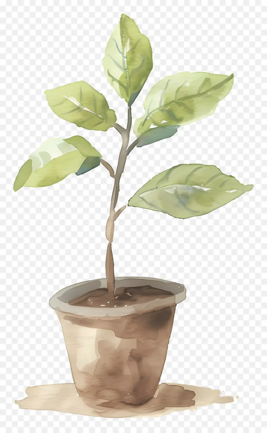 Planta De Acuarela，Planta En Maceta PNG