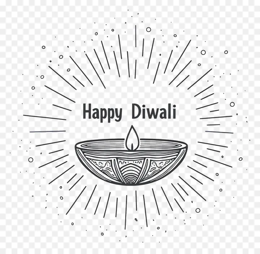 Feliz Día De La Independencia，Bosquejo De La Lámpara De Diwali PNG