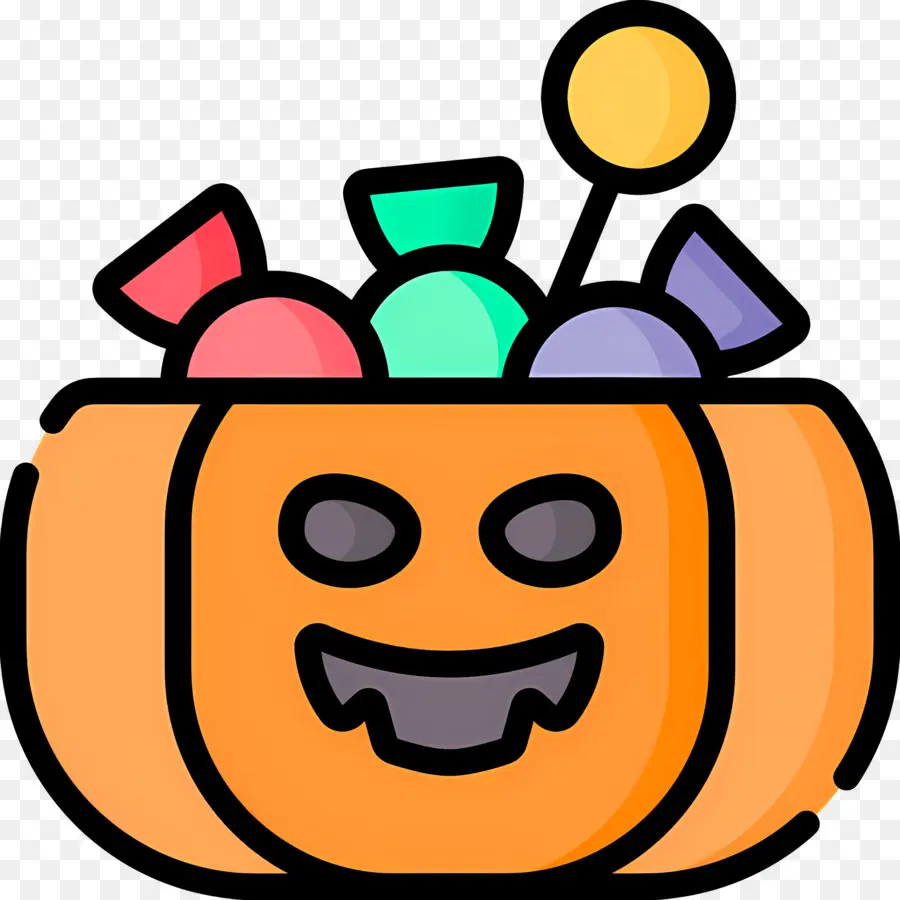 Calabaza De Halloween，Calabaza Con Caramelo PNG