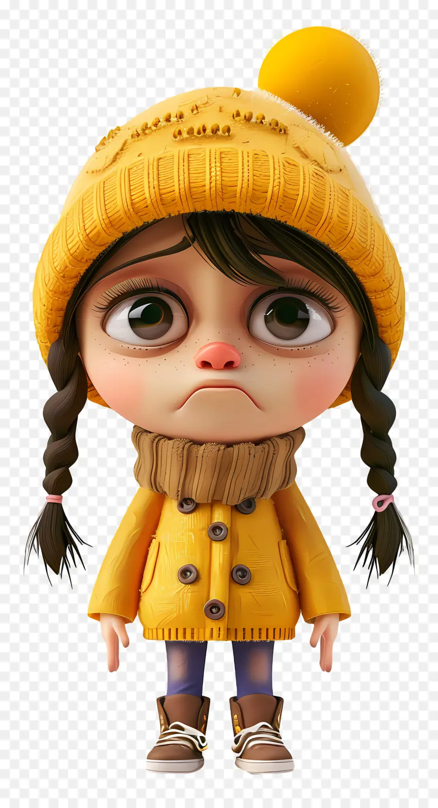 Niña Triste，Personaje De Dibujos Animados En 3d PNG