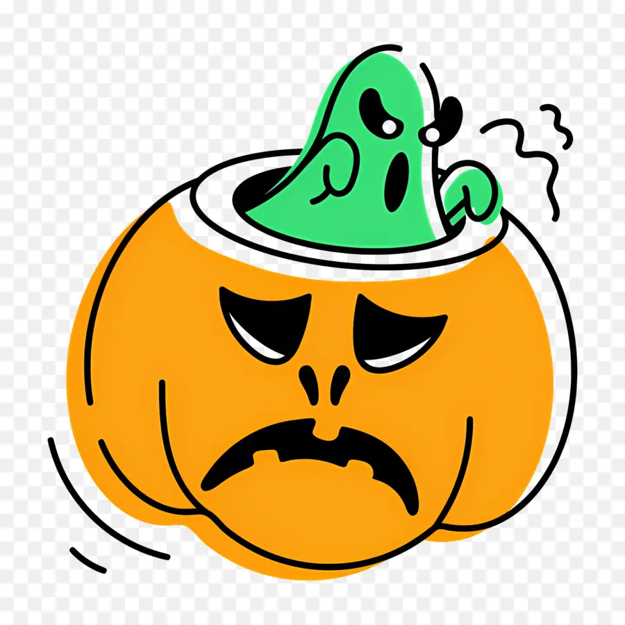 Calabaza De Halloween，Calabaza Con Fantasma PNG