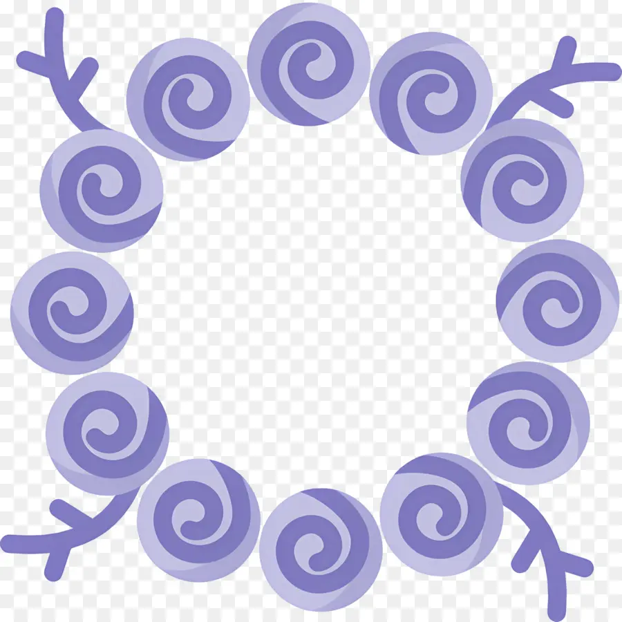 Decoracion Floral，Marco Espiral Púrpura PNG