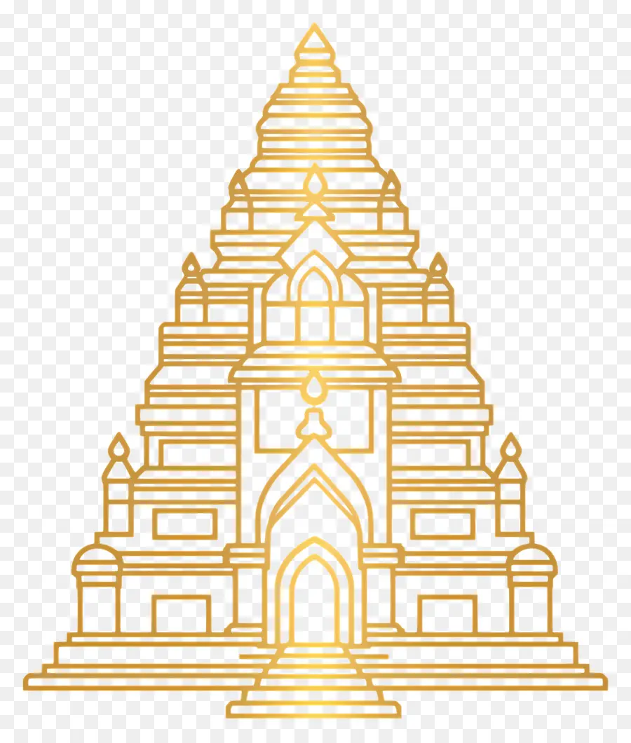 Oro Del Templo Hindú，Ilustración Del Templo PNG