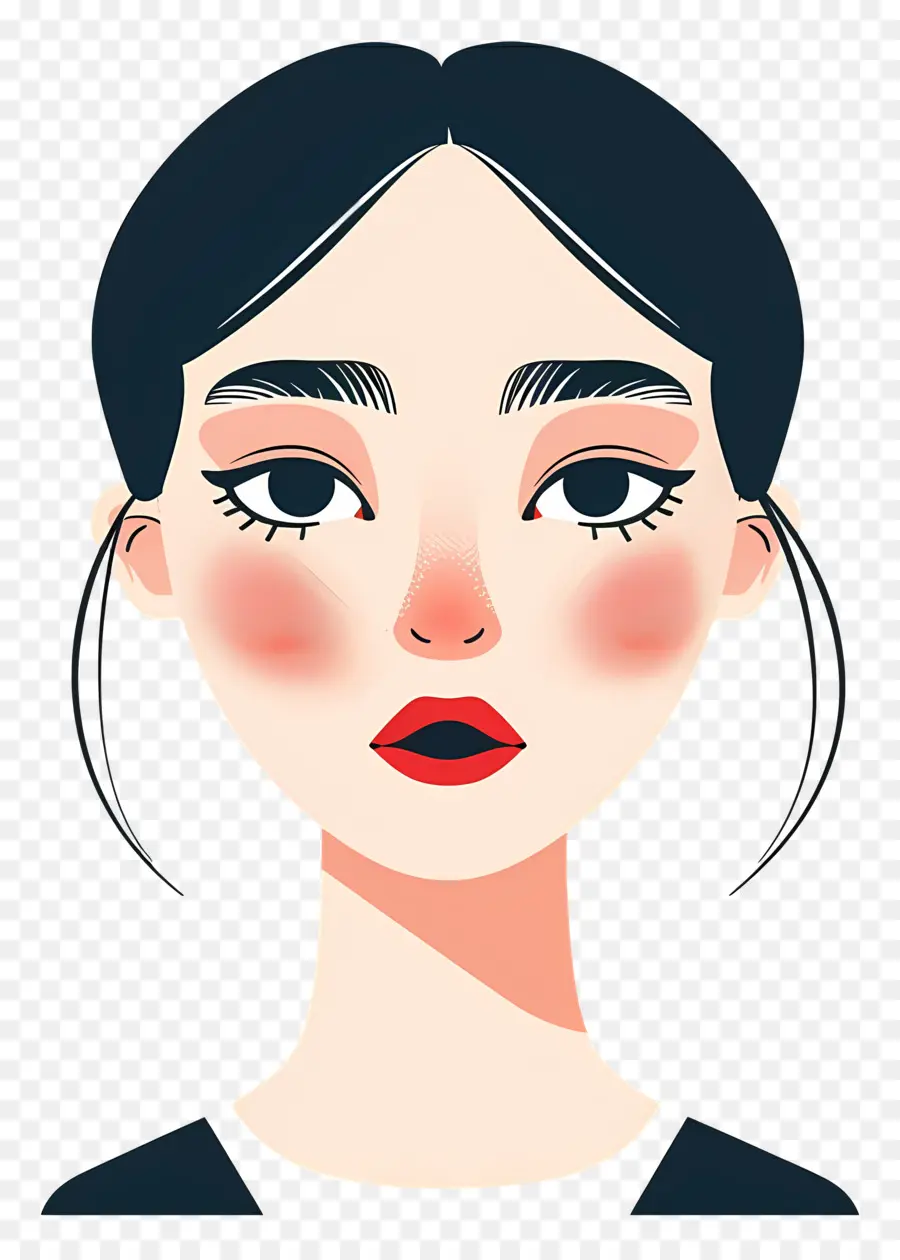 Mujer Maquillada，Ilustración De Cara De Dibujos Animados PNG