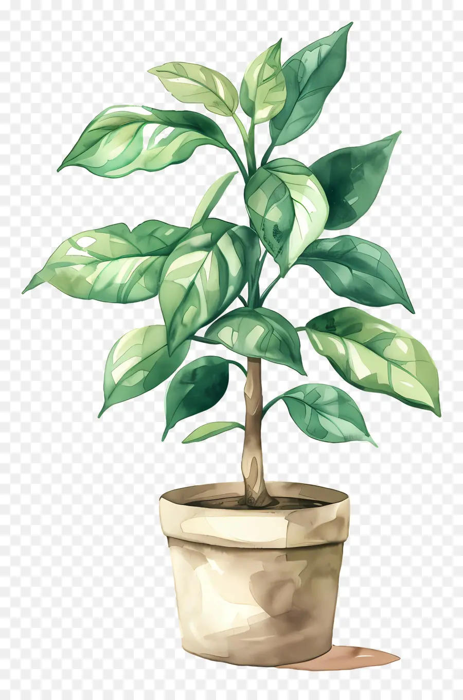 Planta De Acuarela，Planta En Maceta PNG