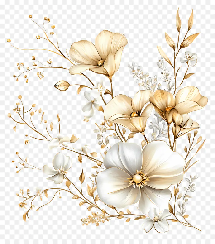 Flor Oro，Flores Doradas PNG