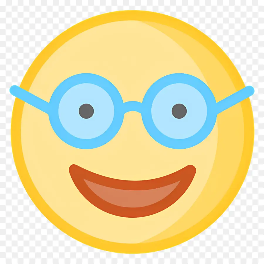 Emoji Nerd，Emoji Amarillo Con Gafas PNG