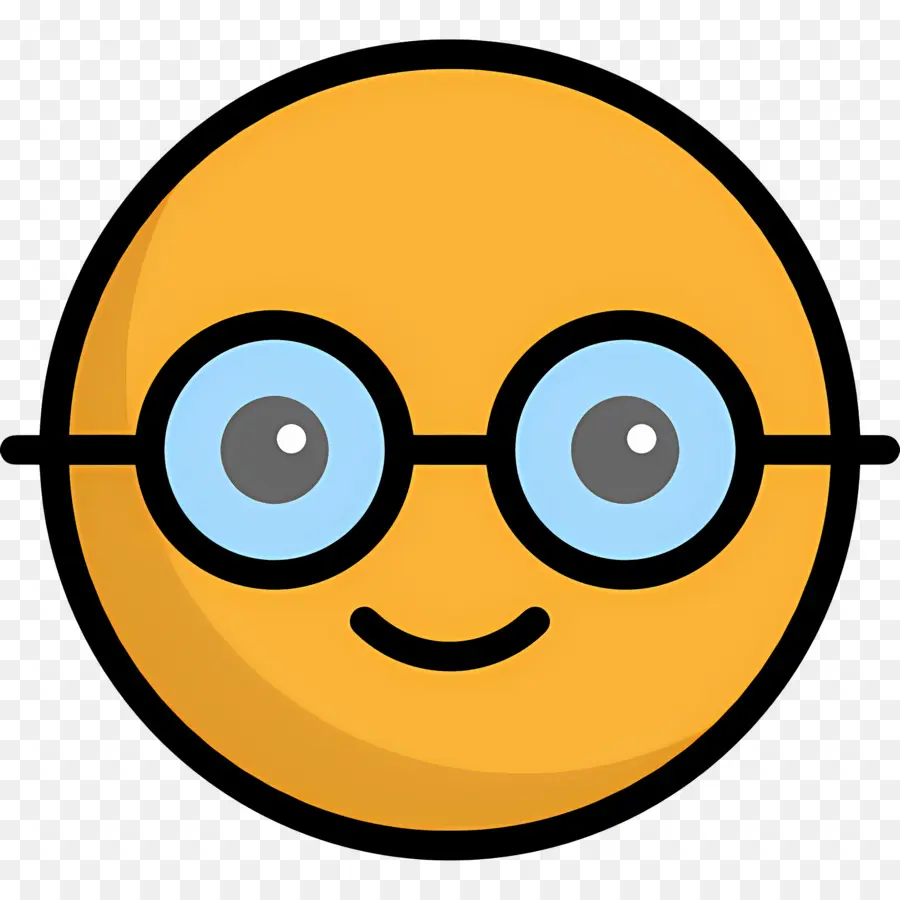 Emoji Nerd，Emoji Amarillo Con Gafas PNG