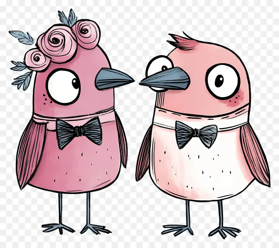 Pájaros De Boda，Pájaros Rosados PNG